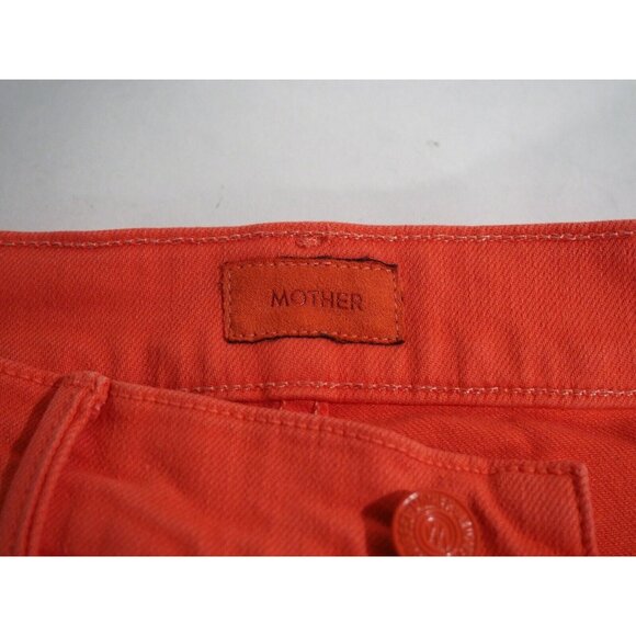 Mother Tomato Red Orange The Stunner Ankle Fray Play Date Jeans, Size 26 - Picture 10 of 15